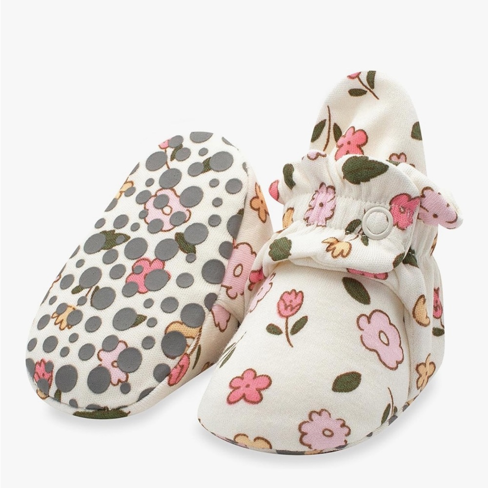 Zutano Organic Floral Baby Booties